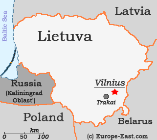 Clickable map of Lithuania