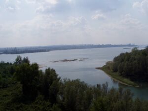 A view from the bridge to the Danube and Ruse