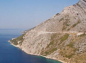 Typical Croatian landscape: A steep coast and crystal-clear water