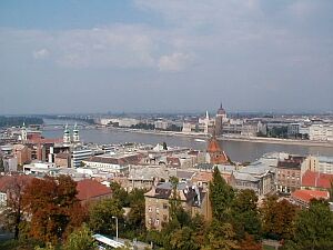Budapest: A view from Buda over flat Pest