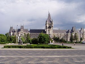The huge Palace of Culture in Iasi