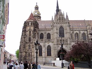 Kosice: Cathedral and tower as seen from Freedom Square