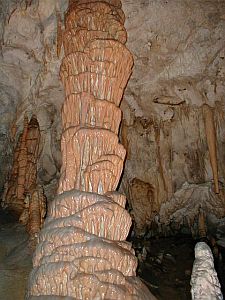 Stalagnate (limestone column) in Postojna