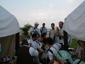 Romanian musicians performing on Castle Hill